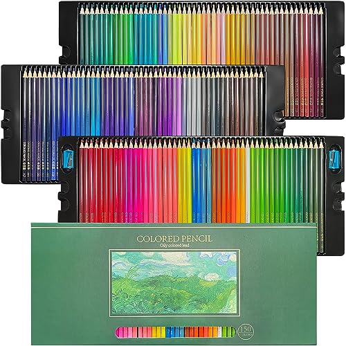 Roleness 油性色鉛筆 150色 子供と大人の塗り絵 用色鉛筆セット プロ 柔らかい芯 いろえんぴつ プレゼ..