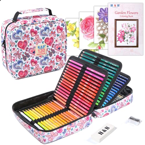 Roleness 色鉛筆 120色 油性色鉛筆 子供と大人の塗り絵 色鉛筆セット プロ 柔らかい芯 プレゼント 消し..