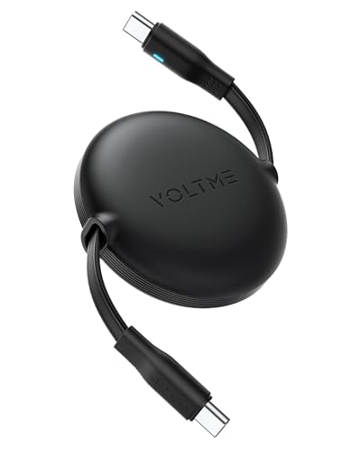USB Type C ケーブル VOLTME 巻取り式 USB-C to USB-C 100W 5A PD3.0 急速充電 タイプc ケーブル 両引..