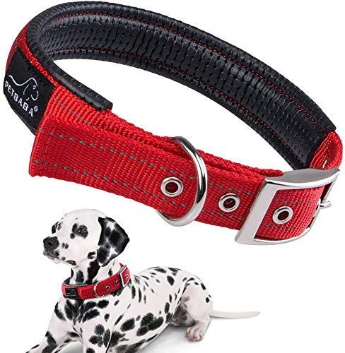 PETBABA(ペットババ) 革 犬用首輪 中型犬 大型犬 しつけ お散歩/トレーニングに便利 ソフト コットン裏..