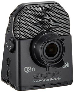 ZOOM ズーム Q2n-4K ハンディビデオレコーダー ブラック 黒 ハイレゾ音質 4K画質 手のひらサイズフルHD 4倍鮮明な映像を記録 PC MacとのUSB接続でWEBカメラ 音楽録音 楽器演奏録音 OBS Studio Skype等のストリーミング配信 USBマイク