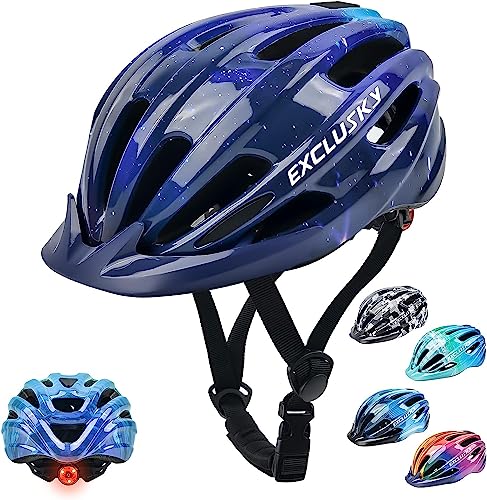 自転車 ヘルメット Exclusky 自転車 ヘルメット 子供 軽量ヘルメット 自転車 サイクリング ヘルメット 通気 3D保護クッション 洗濯可能 調整可能 50-57cm 幼児 小学生…