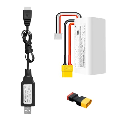 HAWK’S WORK 11.1V 2000mAh リチウム電池 XT60 ＆ Tプラグ、 3S1P 18650 RCモデル用リチウムイオンバッ..