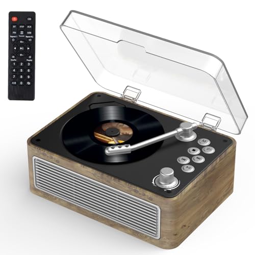 楽天櫻屋オンライン楽天市場店Gueray CDプレーヤー レトロ Bluetooth受信＆送信 HiFIスピーカー内蔵 充電可能 ポータブル cd player USB再生 AUX入力 A-Bリピート機能 遠隔操作FMラジオ CDラジカセ イヤホン対応 語学学習 音楽鑑賞 日本語取扱説明書付き Y-02