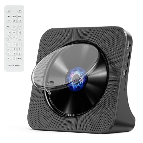 Gueray CDプレーヤー Bluetooth受信/送信 スピーカー内蔵 デスクCDプレーヤー USB再生 AUX出力サポート..