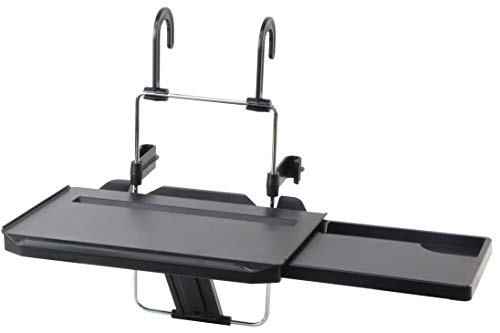Sutekus 車載用テーブル 車中食 ノートパソコン用 テーブル マウス使える引き出し付 車用簡易テーブル カーテーブル 折りたたみ サイドテーブル付き ABS素材 丈夫耐用 角度と高さ調整可能 ハンドルとヘッドレストに取り付け