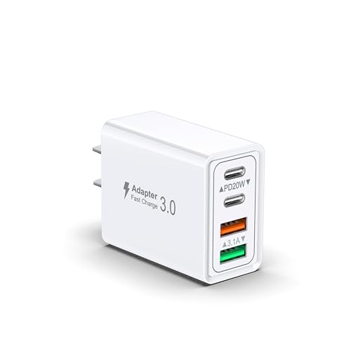 USB急速充電器 40W 4ポート PD20W対応 USB コンセント ACアダプター iPhone/iPad/Galaxy/Android対応 マルチポート Type-C スマホ充電器 タイプC 電源アダプター PSE認証済み