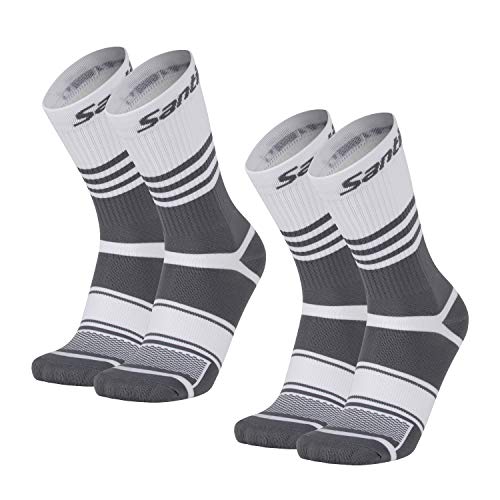 Santic サイクルソックス 自転車ソックス 二足セット スポーツソックス サイクリングソックス 自転車ウ..