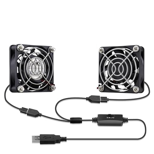 GDSTIME 2連 6015 60mm x 15mm 6cm 5V DCUSB小型 冷却ファン 卓上扇風機 DIY FAN 多用途扇風機 DVR プ..