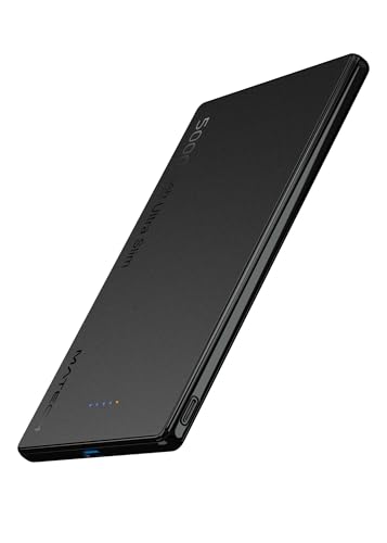 MATECH モバイルバッテリー マグセーフ 超薄型 小型 軽量(史上最薄6.9mm, 5000mAh)【MagSafe対応マグネット式/最大出力15W ワイヤレス/タイプC PD22W/iPhone12~16対応】 (ブラック)