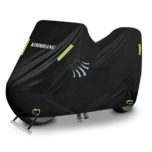 バイクカバー 420D超厚手 BOX対応 両側通気口付き 車体カバー 破れにくい 耐熱 溶けない 防水 オートバ..