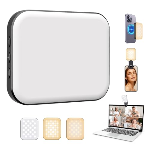 Sensyne 撮影用ライト ビデオライト三色ライト マグネット式 スマホライト 充電式 クリップライト コン..