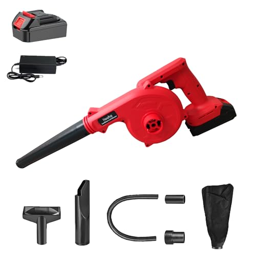 Hooha ブロワ 充電式 ブロワー コードレスブロワー 21V 1台2役 無極調速 電動工具 2000mah大容量バッテ..