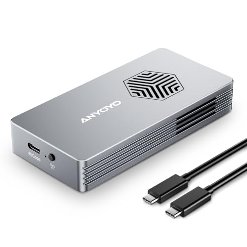 ANYOYO 40Gbps& USB4 M.2 PCIe 2280 M-KEY（B+M KEY）NVMe SSD 外付けケース ,40Gbps NVME SSD ケース ..