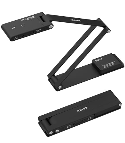 Innex DC500 USB Webカメラ/書画カメラ/スキャナー 3-in-1 1300万画素 4K/30fps & 1080P/60fps 2つのフ..