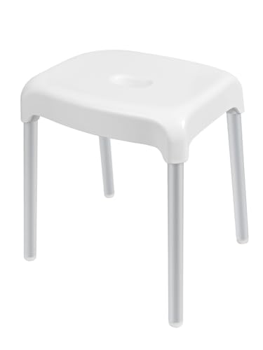 Umimile バスチェア 風呂イス ステップ 多機能 アルミ脚 ホワイト 通気性よく 乾きやすい カビない 収..