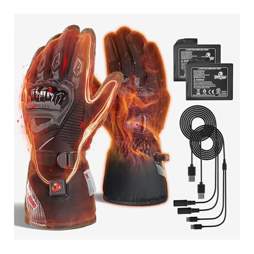 IRON JIA'S 電熱グローブ バイク グローブ 冬 3000mAh 車載USB給電 電熱手袋 Type-C充電対応バッテリー..