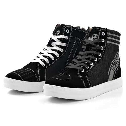 [IRON JIA'S] バイク シューズ ライディングシューズ バイクブーツ 靴 ハイカット 厚底 通気性 耐磨耗..