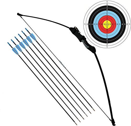 FUNTRESS アーチェリーセット 初心者なリカーブボウ 子供向け伝統的な弓道専用道具 右左手兼用の練習弓..