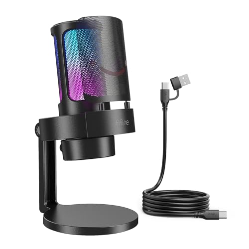 FIFINE ゲーミング マイク USB PC マイク ストリーミング ポッドキャスト レコーディング用 コンデンサ..