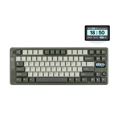 EPOMAKER RT85 ワイヤレスゲーミングキーボード ジョイスティック＆DIYスクリーン搭載 テンキーレス 80..