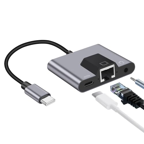 USB-C LAN 有線LANアダプター 3in1イーサネットアダプタ【PD急速充電+RJ45 100 Mbps+3.5mmイヤホンジャック】USB-C to RJ45 イーサネット Type-C LANイーサネットコンバータ iPhone 17/16/15/ MacBok/iPad Pro/Windows/Android/他のタイプC
