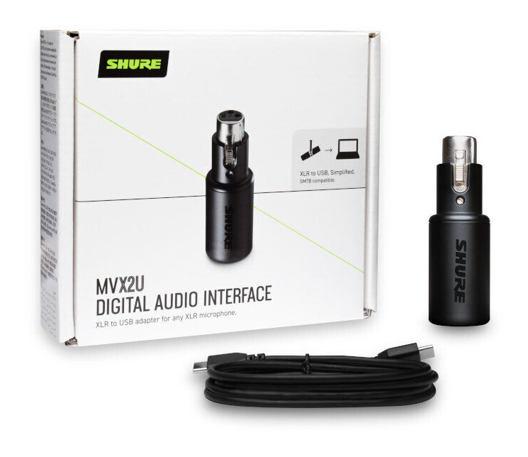 SHURE MVX2U マイク用 ヘッドホン出力付 XLR-