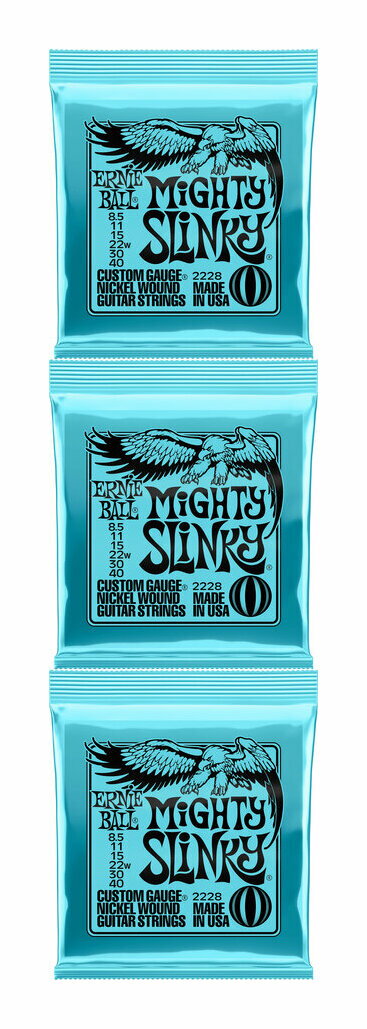 ERNIE BALL 2228/3セット [8.5-40] MIGHTY SLINKY エレキギター弦【メール便発送・全国送料無料・代金引換不可】