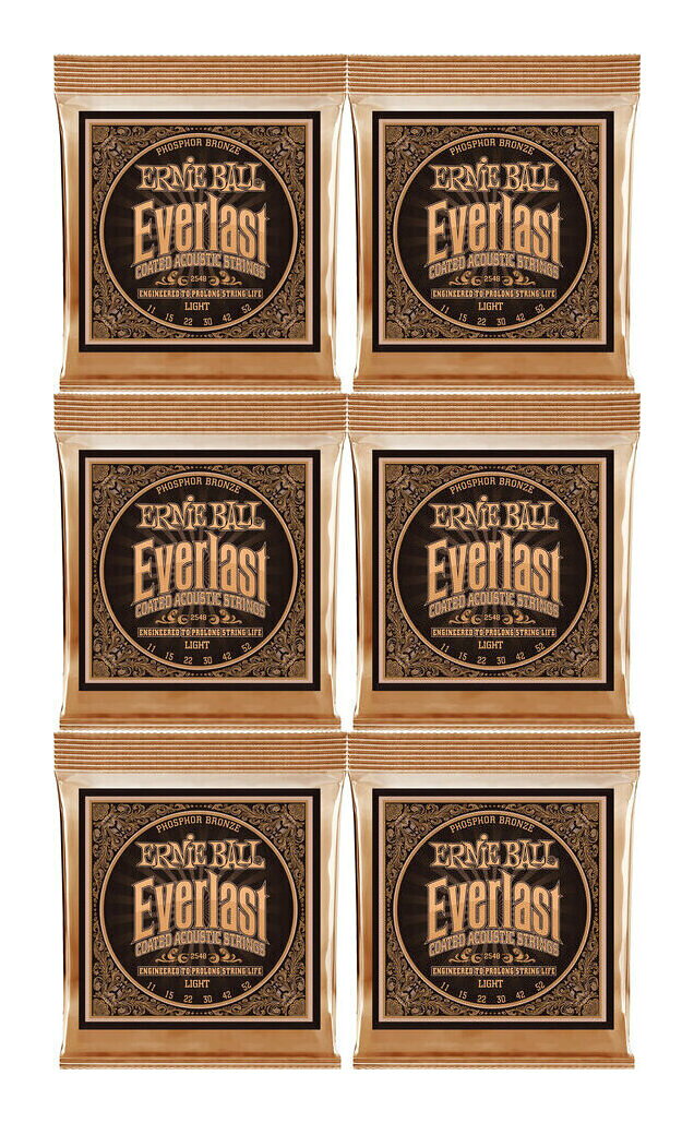 樂天商城 - ERNIE BALL 2548 ×6 [11-52] Everlast Light Coated Phosphor Bronze アコースティックギター弦【メール便発送・全国送料無料・代金引換不可】