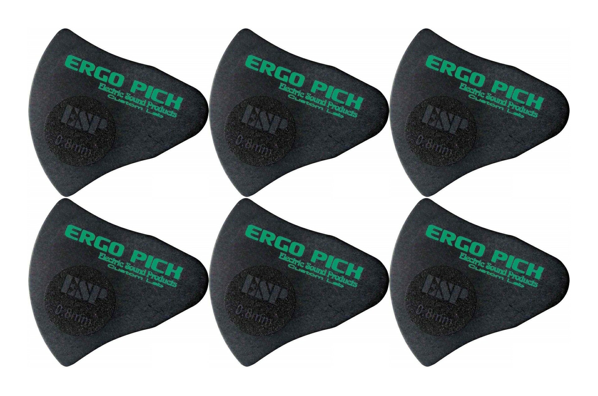 【ピック6枚セット】ESP ERGO PICK 08 ×6 [0.8mm] 人間工学に基づいて設計された新発想 【メール便発送・全国送料無料・代金引換不可】