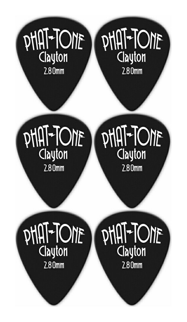 【ピック ×6枚】クレイトン Clayton PHAT-TONE STD 2.80mm x6枚 ティアドロップ ベース用にデザインされたピック【メール便発送・全国送料無料・代金引換不可】