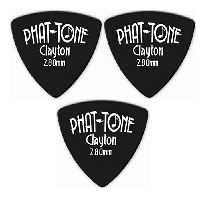 【ピック ×3枚】クレイトン Clayton PHAT-TONE TRI 2.80mm x3枚 トライアングル/おにぎり ベース用にデザインされたピック【メール便発送・全国送料無料・代金引換不可】