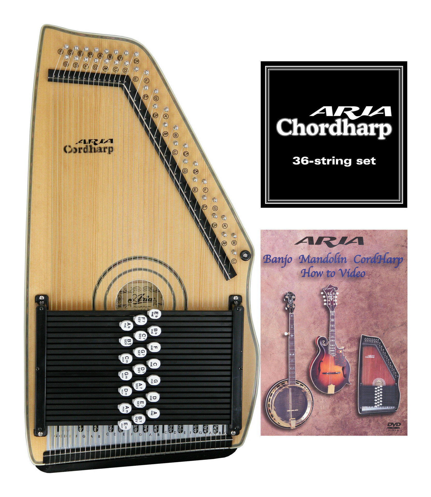 アリア ARIA ACH-210S コードハープ/オートハープ 【送料無料】【専用弦+教則DVD付】