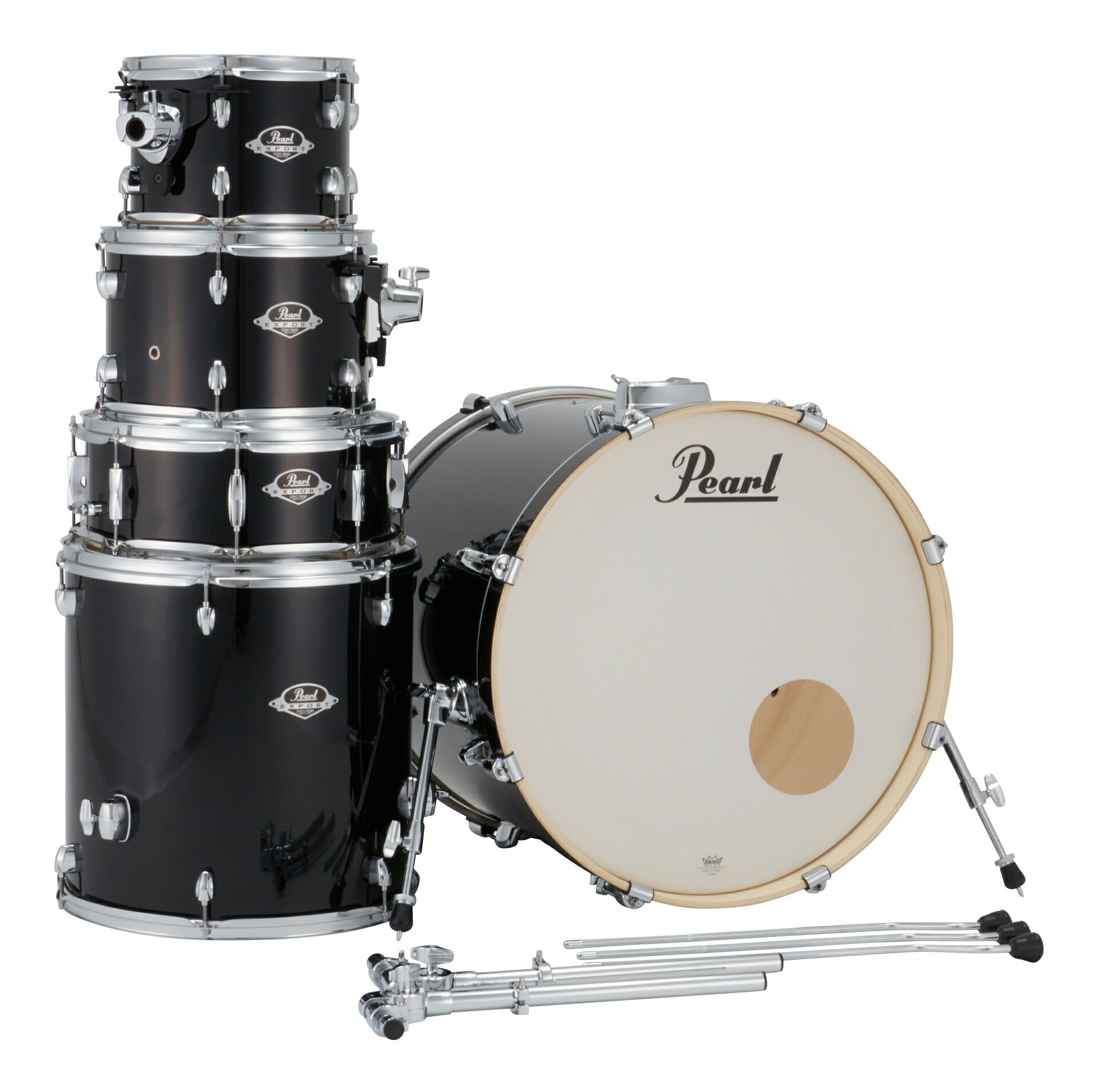 Pearl EXX725SPN/C #31 ジェットブラック EXPORTシリーズ スタンド&シンバル無し シェルパック ドラムセット【送料無料】