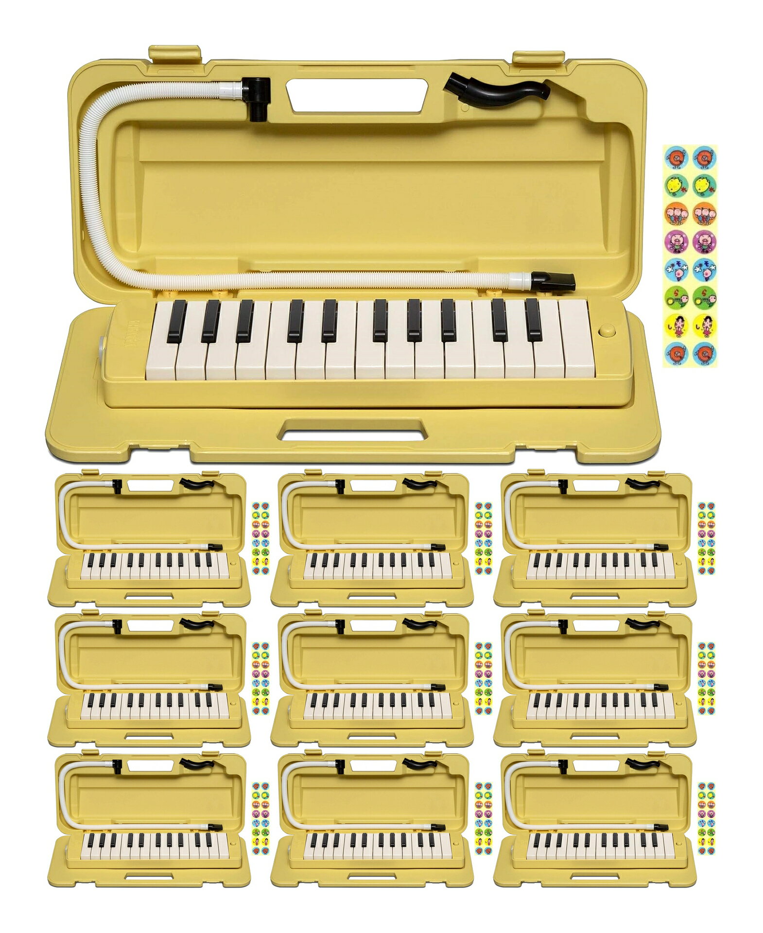 【ドレミシール付】【10台セット】ヤマハ YAMAHA P-25F ×10台(数量限定ドレミシール10枚付) 鍵盤ハーモニカの定番ピアニカ【送料無料】