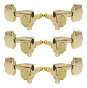 ARIA AT-240G GL ゴールド ギター用ペグ (糸巻き)セット (3対3)【寸法図要確認】【送料無料】
