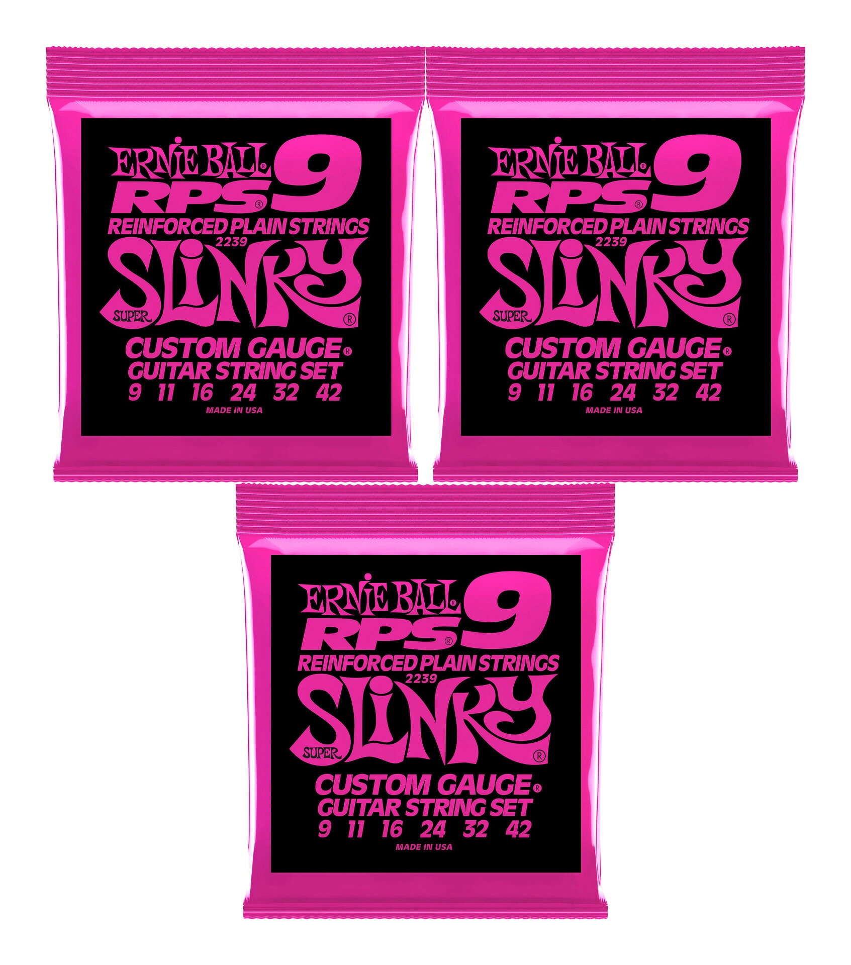 0.09 - 0.42 - ERNIE BALL 2239/3セット [09-42] Super Slinky RPS エレキギター弦【メール便発送・全国送料無料・代金引換不可】