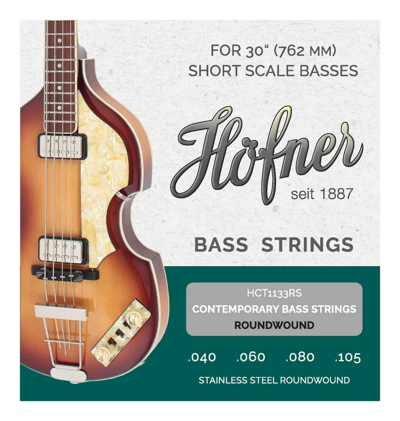 Hofner HCT1133RS [40-105] ヘフナー バイオリンベース用 ラウンドワウンド弦 セット 【メール便発送・全国送料無料・代金引換不可】