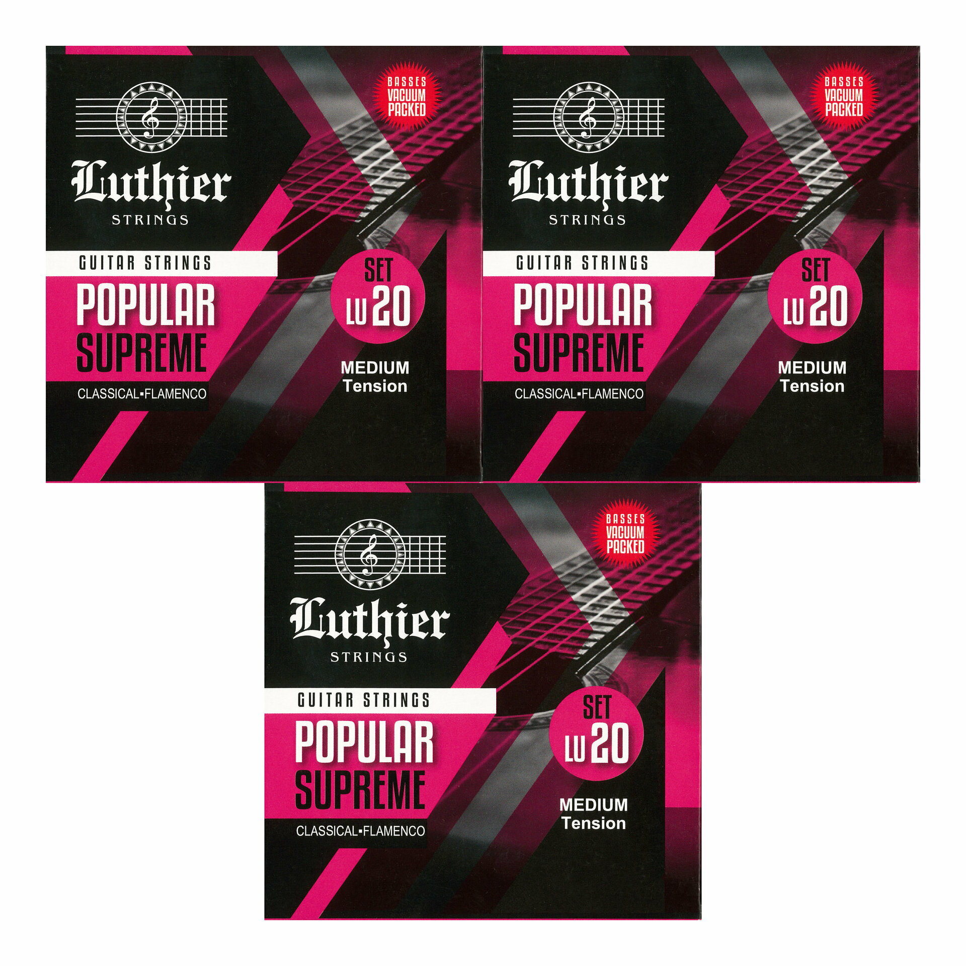 Luthier LU-20 ×3 クラシックギター / フラメンコギター 用 弦 MEDIUM TENSION【メール便発送・全国送料無料・代金引換不可】