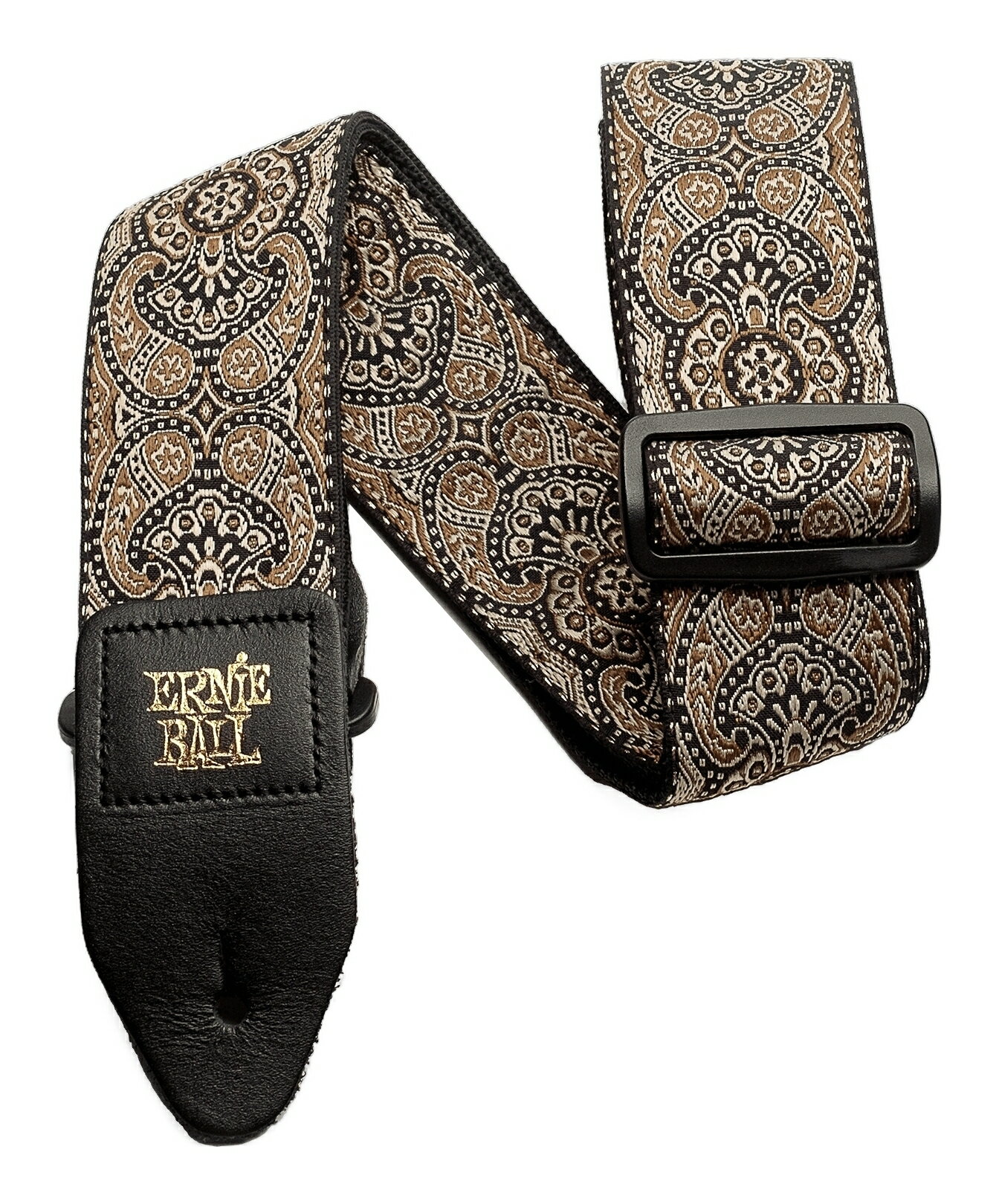 Rakuten - ERNIE BALL 4163 Gold ＆ Black Paisley ジャカード織 ギターストラップ【メール便発送・全国送料無料・代金引換不可】
