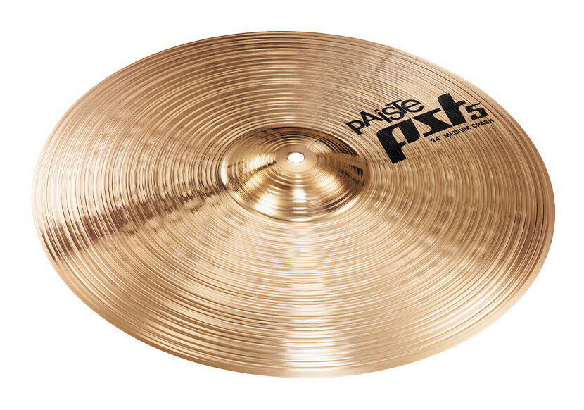 ※画像は撮影用商品のため、お届けの際の商品とは異なります。Paiste PST 5シリーズは2005年の発売以来、ベストセラーを続けているブロンズシンバルです。このシリーズの最新モデルは、近年の音楽トレンドを考慮しスイス・パイステ社のサウンド開発チームによって新たにデザインされました。より軽量化され、ブライトなキャラクターはそのままに、より深くウォームなサウンドを実現。ドラマーのコントロールに柔軟に応え、より魅力的なフィーリングと音楽的な特性を備えています。PST 5 Medium Crashは、ブライトでウォームなサウンドが特徴のスタンダードなクラッシュ・シンバルです。バランスが良く、あらゆるジャンルのスタイルに使用できる音楽的なシンバルです。SpecificationSizes:14”Weight:MediumVolume:MediumSound color:BrightFrequency range:MediumFrequency mix:CleanStick Sound:WashyResponse Intensity:LivelySustain:MediumBell character:IntegratedFeel:Medium※製品の仕様及びデザインは改良のため予告なく変更することがあります。