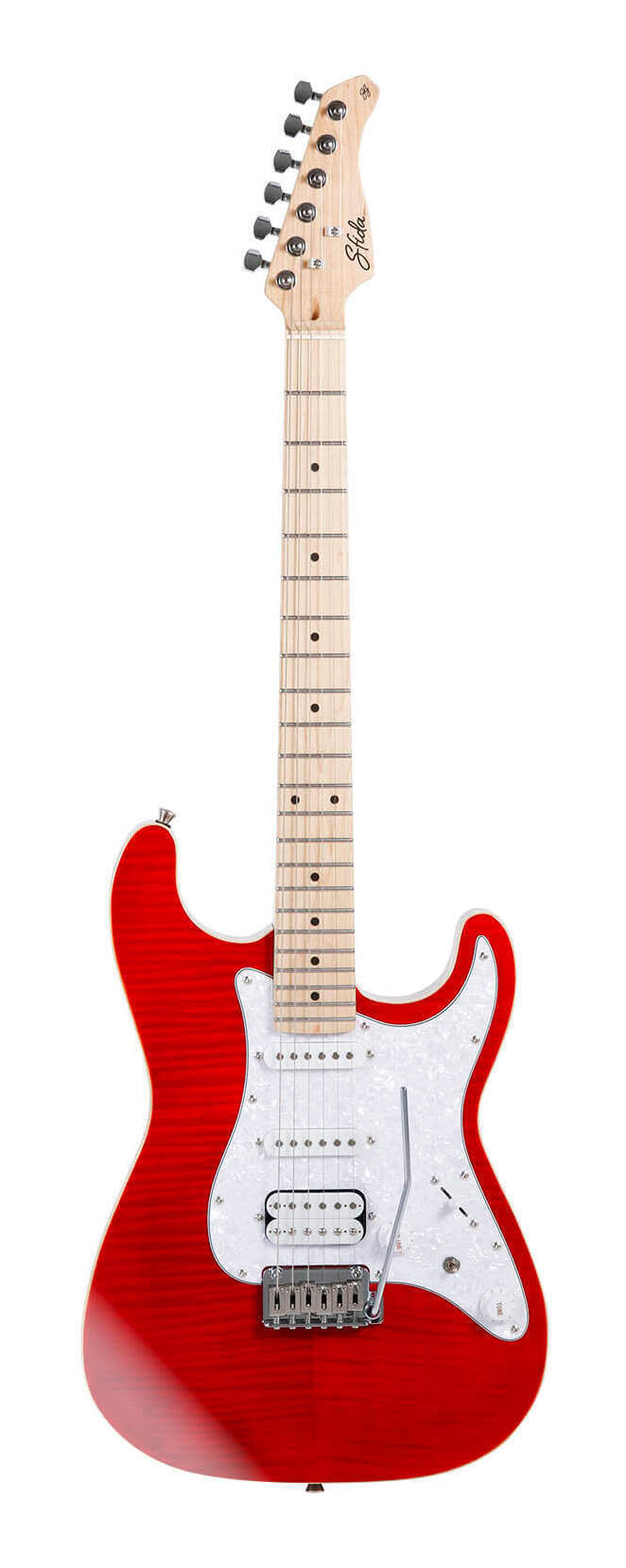 こちらの商品はお取り寄せとなります。3日～1週間ほどでお届け可能です。メーカー品切の際はお時間を頂きます。※画像は撮影用商品のため、お届けの際の商品とは異なります。フレイム・メイプルトップを採用した「SST-650」は、ゴージャスなルックスが特長です。発色の良いカラーリングが高級感を引き立て、まるでハイエンドギターを思わせる存在感を放ちます。ピックアップはS-S-Hレイアウトを採用し、クリーンから力強いドライブサウンドまで幅広い音作りに対応。ルックスとサウンドの両面で、プレイヤーを満足させる一本です。搭載されるピックアップは、Sfidaブランド専用に設計されたものです。リアポジションのハムバッカーには、シングルコイル・トーンに切り替え可能なコイルタップ機構を備えており、独立したミニスイッチにより演奏中でもスムーズに切り替えが行えます。Sfida(スフィーダ)製品は、海外拠点の中でも最も高い技術力を誇る工場を採用し、Sfida専任スタッフが品質管理を徹底。高いパフォーマンスを安定して提供いたします。現地工場での厳格な出荷前検品に加え、キクタニミュージック内の専門部署にて、最終検品および出荷前の調整も実施しております。お客様に安心して製品をご使用いただけるよう、万全の体制で品質管理に取り組んでいます。スペックBody:Flame Maple top/Okuome backNeck:MapleNeck Joint:Bolt-onNumber of Frets:22Fingerboard:MapleFingerboard Radius:305Nut Material:BoneNut Width:42mmScale:25.5inchBridge:2-Point TremoloPickup:Sfida Original Pickup(S-S-H)Control:1 Volume,1 Tone,5-Way Switch,Coil-TapBody Finish:Gloss付属品:レンチ、ギグバッグ生産国:中国※商品の仕様、価格並びに付属品などは予告なく変更することがあります。※製品の特性上、製造過程で微細な研磨痕や擦れが生じることがございます。これらは製品の品質や性能に影響を及ぼすものではございません。※お使いのブラウザや環境により実際の商品と色が異なる場合がございます。