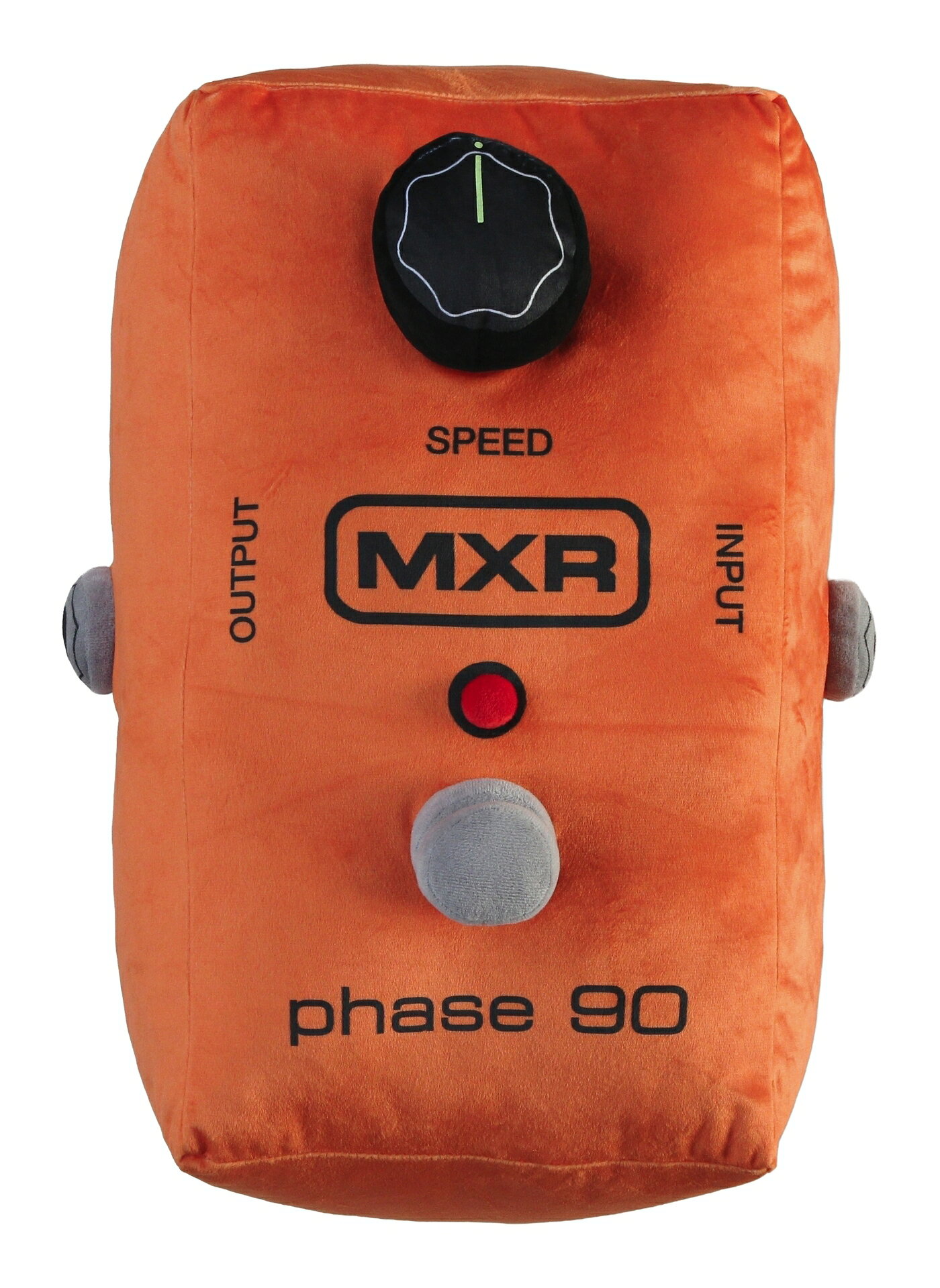 ※画像は撮影用商品のため、お届けの際の商品とは異なります。MXR M101 Phase 90をそのまま巨大化した、インパクト抜群のクッションが登場。名機のオレンジボディを再現し、ノブやLED、スイッチ、ジャックの凹凸まで立体で表現。実機同様、ノブの目盛りには蓄光素材を採用しているため、暗い場所でもほんのりと光り、存在感を放ちます。裏面にはネジやロゴもプリントされ、細部まで抜かりない仕上がり。ソファに置いて眺めるだけで気分が高まる、MXRファン必携のアイテムです。ステージでもリビングでも、伝説のフェイザーをいつも身近に。●素材:本体(ポリエステル100%)、中綿(ポリエステル100%)●サイズ:236mm(W)×192mm(L)×444mm(H)●重量:約700g●対象年齢:6才以上