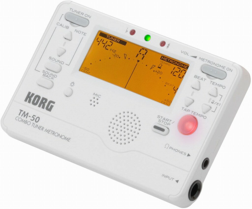 【ポイント2倍】【メール便発送・全国送料無料・代金引換不可】コルグ　KORG　TM-50　PW　チューナー/メトロノーム【smtb-TK】