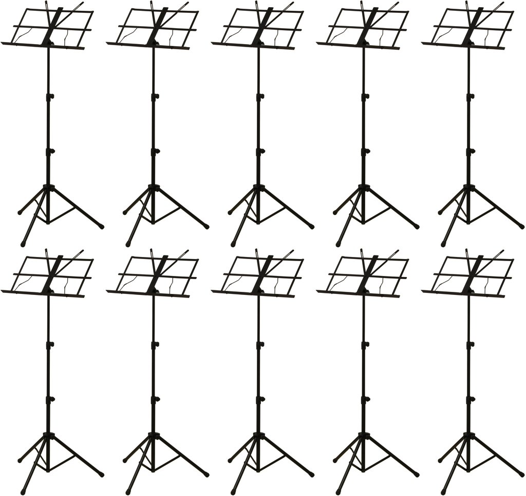 【10本セット】アリア ARIA AMS-40B ×10 スチール 譜面台 ケース付 バネ式譜面押さえ付【送料無料】