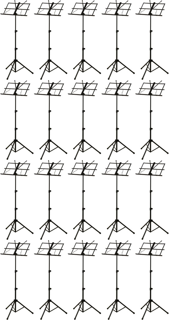 【20本セット】アリア ARIA AMS-40B ×20 スチール 譜面台 ケース付 バネ式譜面押さえ付【送料無料】