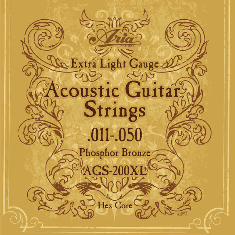アリア ARIA AGS-200XL ×3セット アコースティックギター弦/エキストラライトゲージ