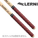 LERNI GT-CHE RED/BLK チェッカー柄(赤/黒) ドラムスティック用 グリップテープ 4枚セット(2ペア分)【メール便発送・全国送料無料・代金引換不可】