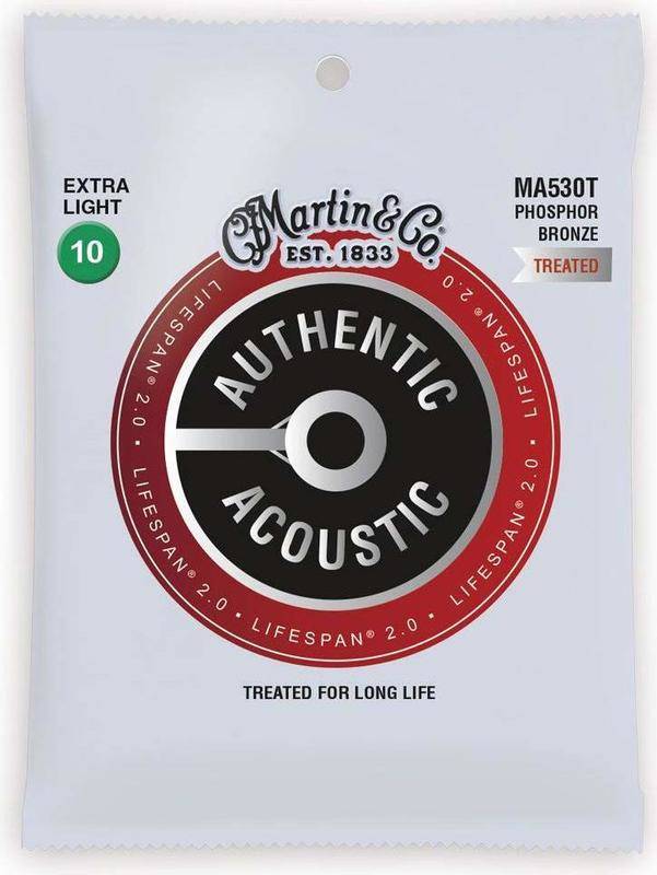 MARTIN MA530T ×1 10-47 AUTHENTIC ACOUSTIC LIFESPAN 2.0/Extra Light アコースティックギター弦【メール便発送 全国送料無料 代金引換不可】