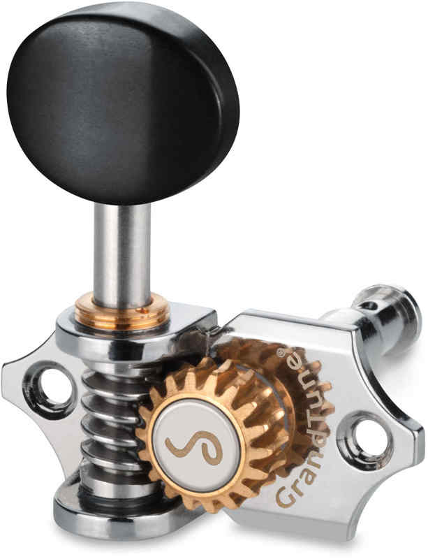 シャーラー Schaller GTU CH42(L2R2) [Chrome/Ebony(ボタン)] ウクレレ用ペグ(糸巻き)セット【送料無料】【ポイント5倍】